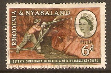 Rhodesia & Nyasaland 1961 6d Commonwealth Mining Con. ser.SG38.